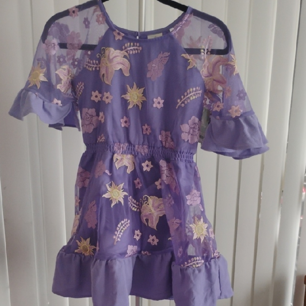 Disney Lavender Princess Dress with Floral Accents